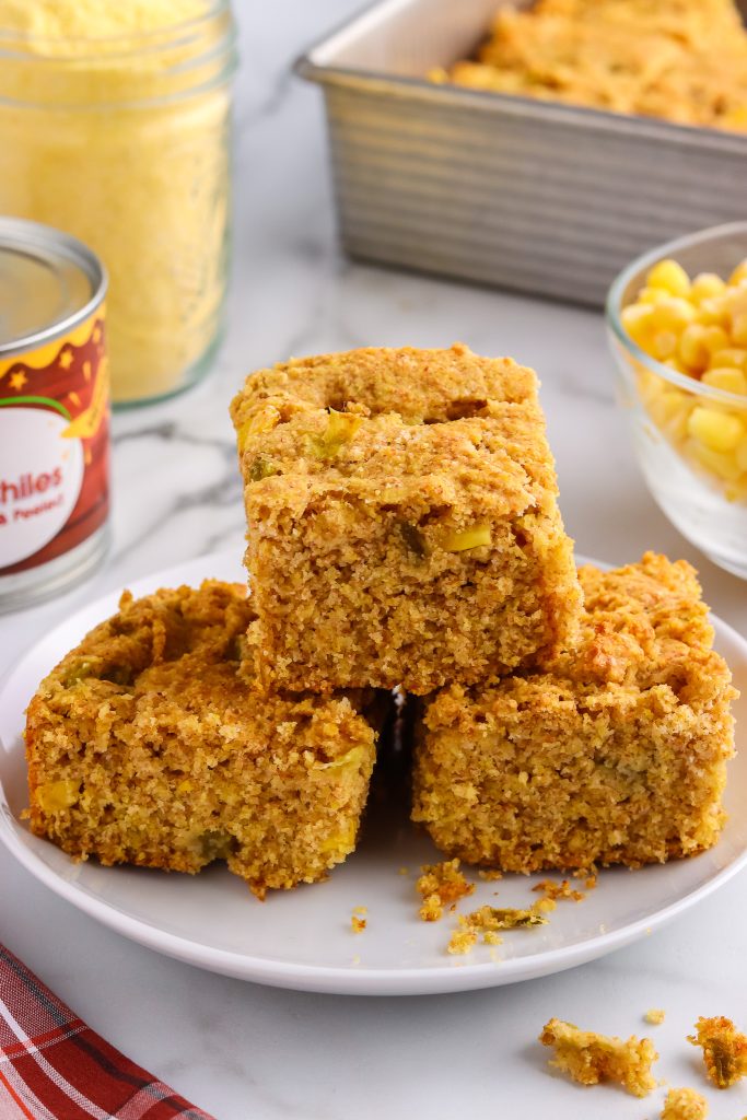 vegan cornbread with corn and green chilies