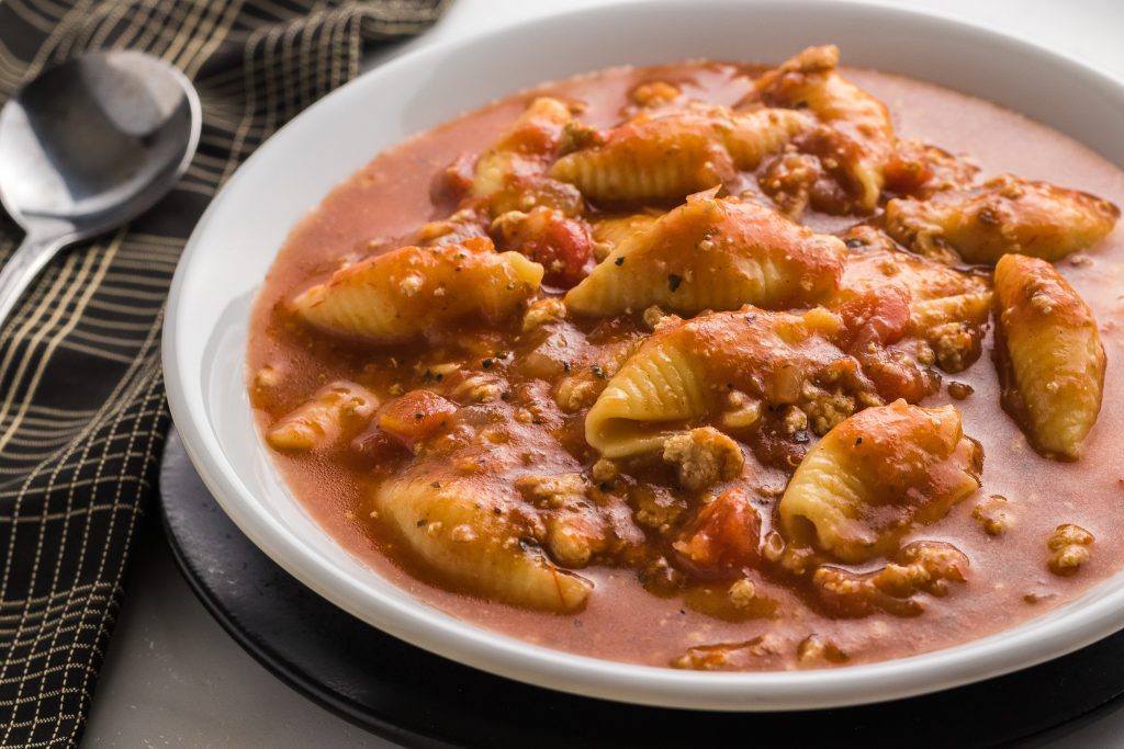 red lasagna soup